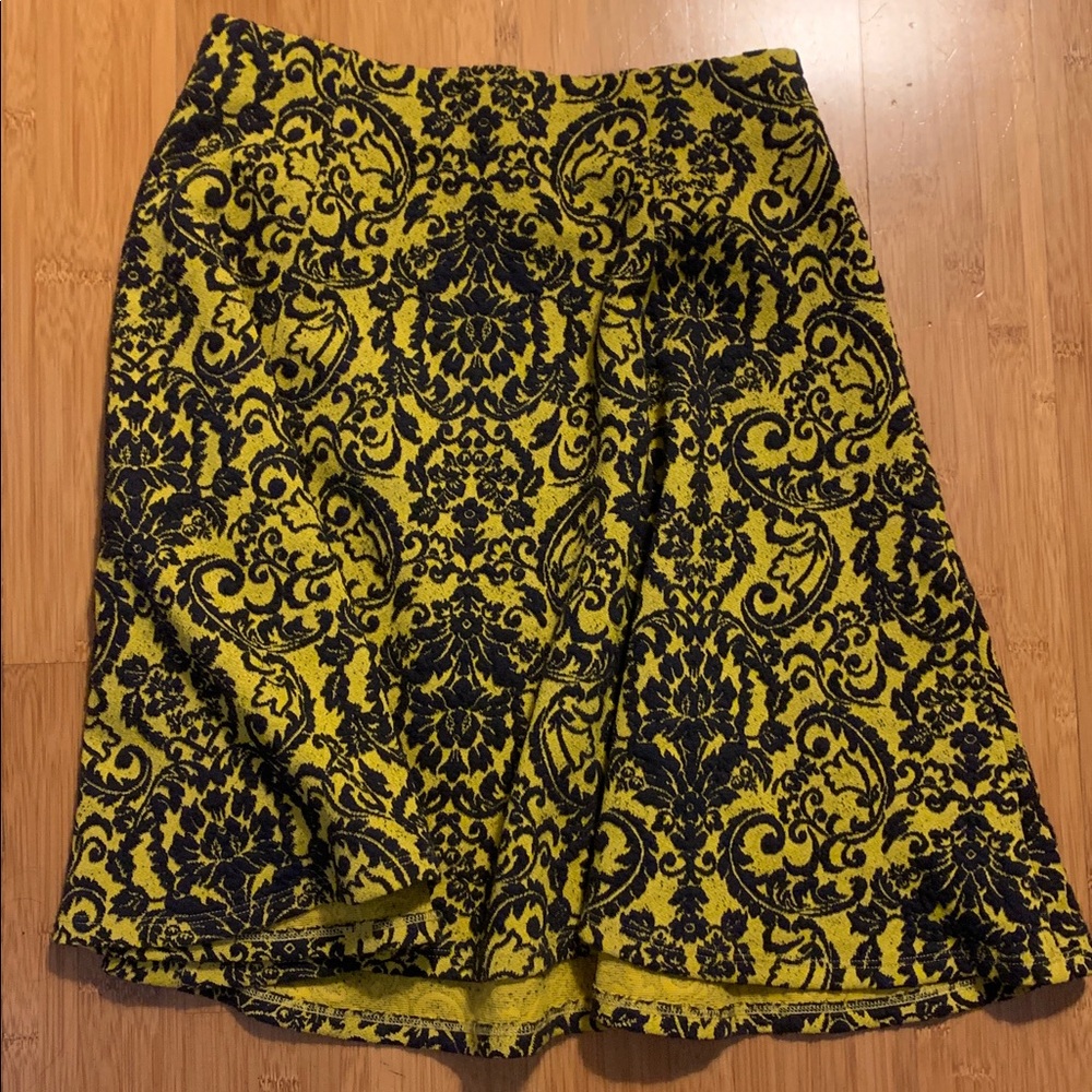 Maeve Yellow and Blue skater style skirt.